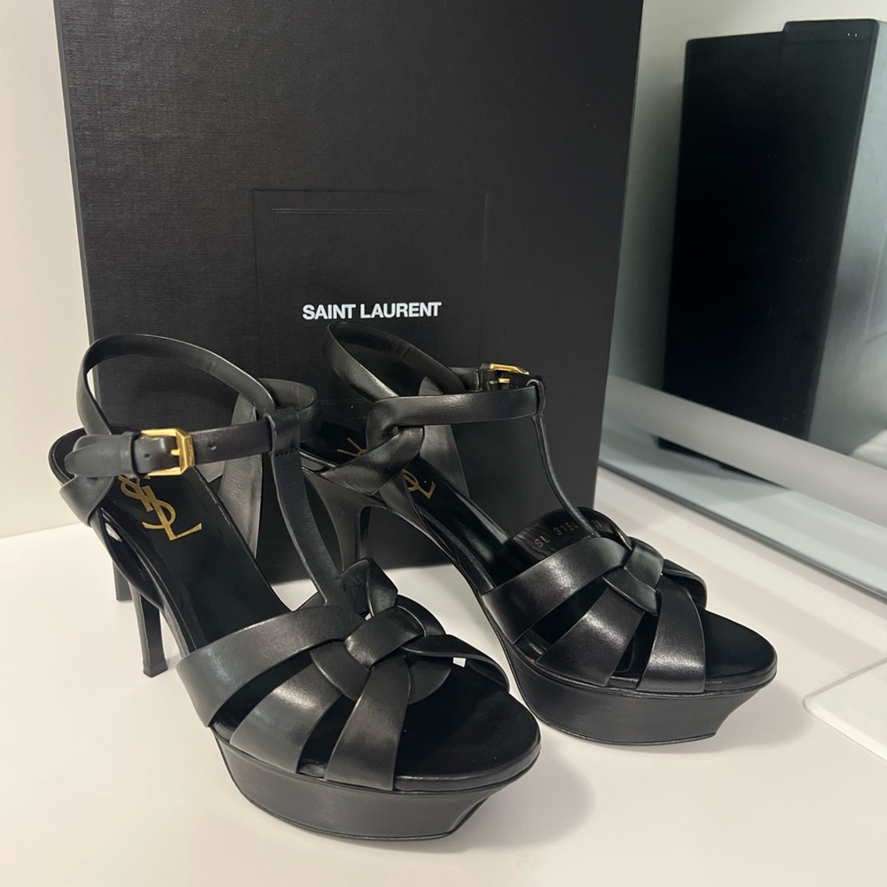Saint Laurent Black Platform Heels